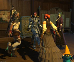 Sky, Bronze, Lulu, and Siren dancing in the Twin Adder barracks.