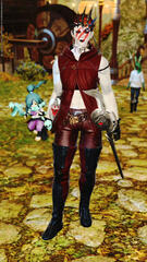 One of faer favorite glams, punk rock Red Mage.