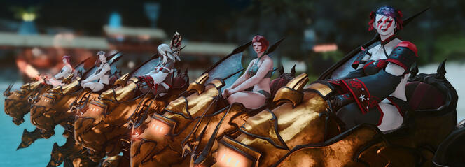 Showing off golden Magitek armor.